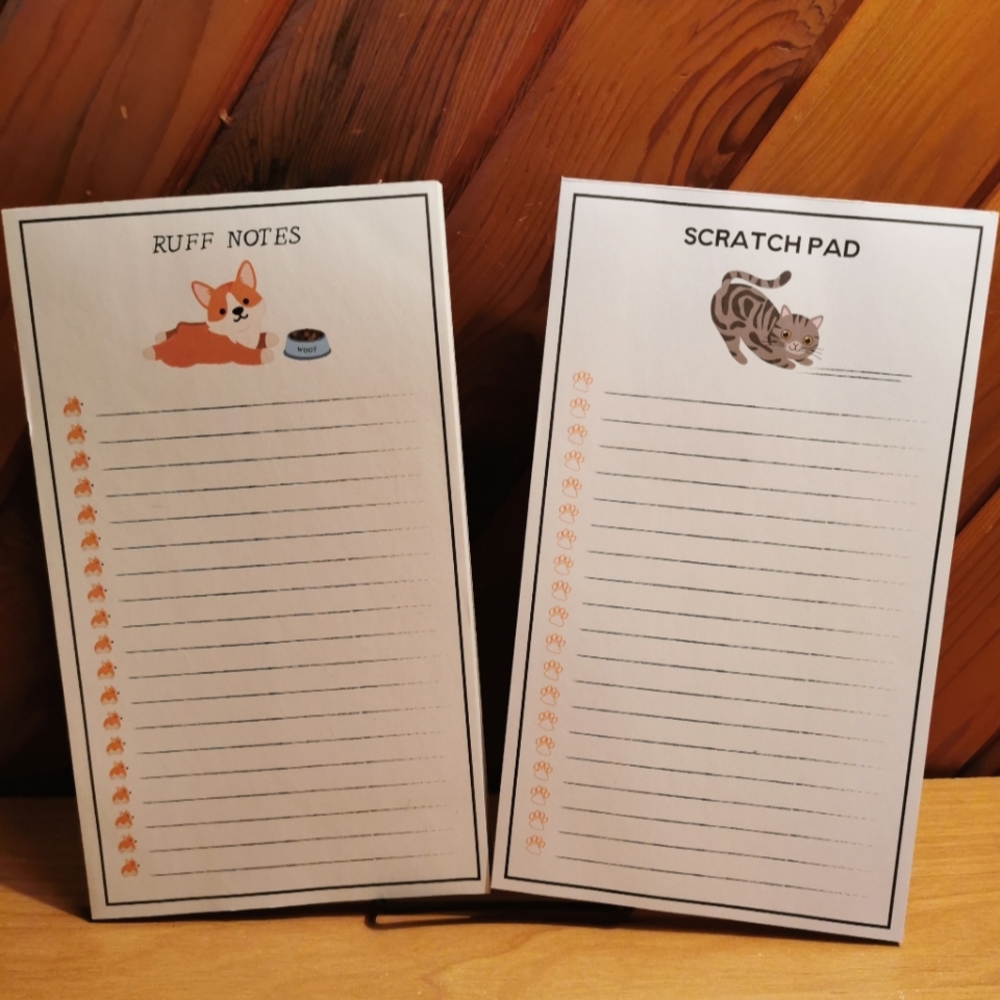 2 Corgi & Cat Themed Notepads